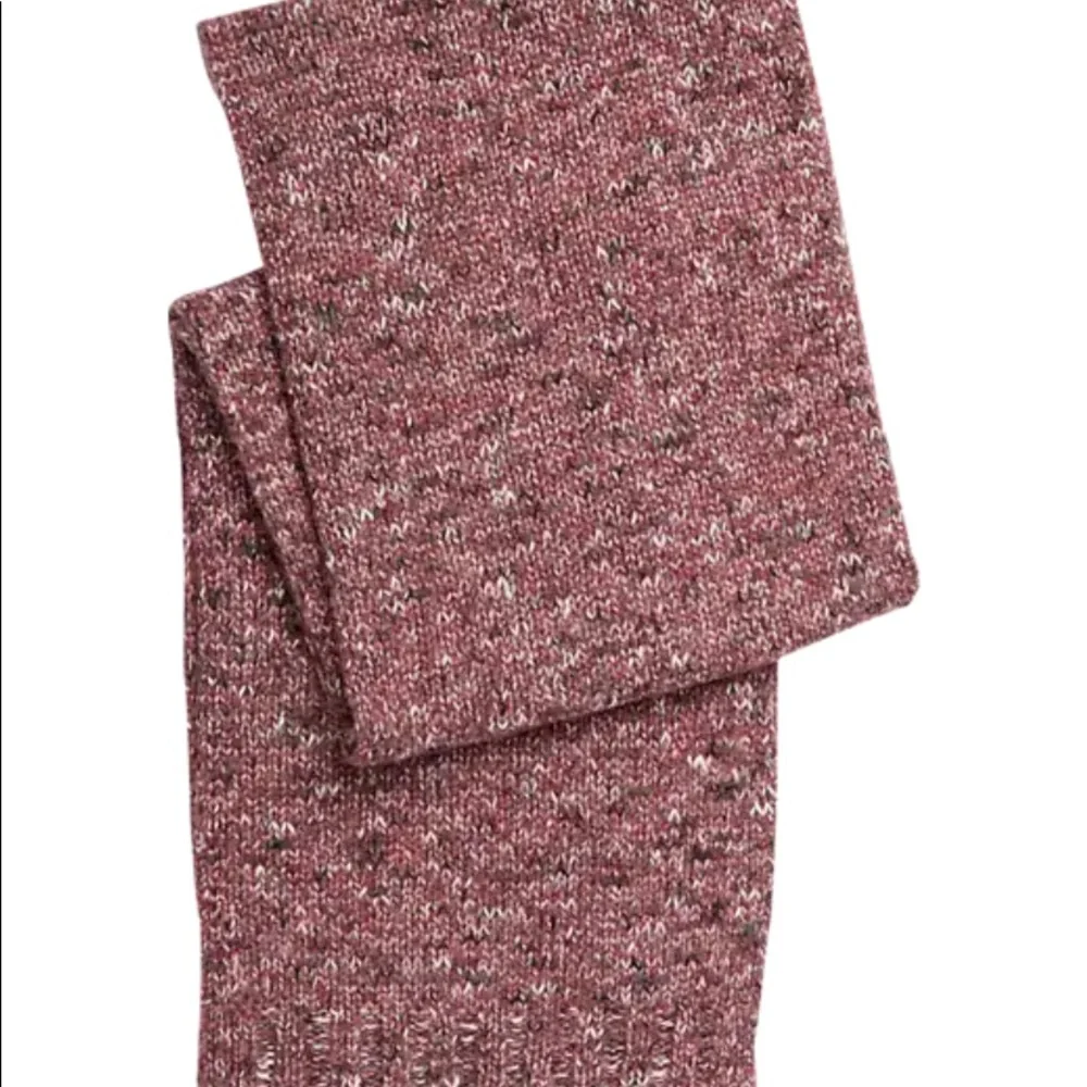 NWT Ben Sherman Men’s Knit Winter Scarf Burgundy Red Marled Ribbed Hem